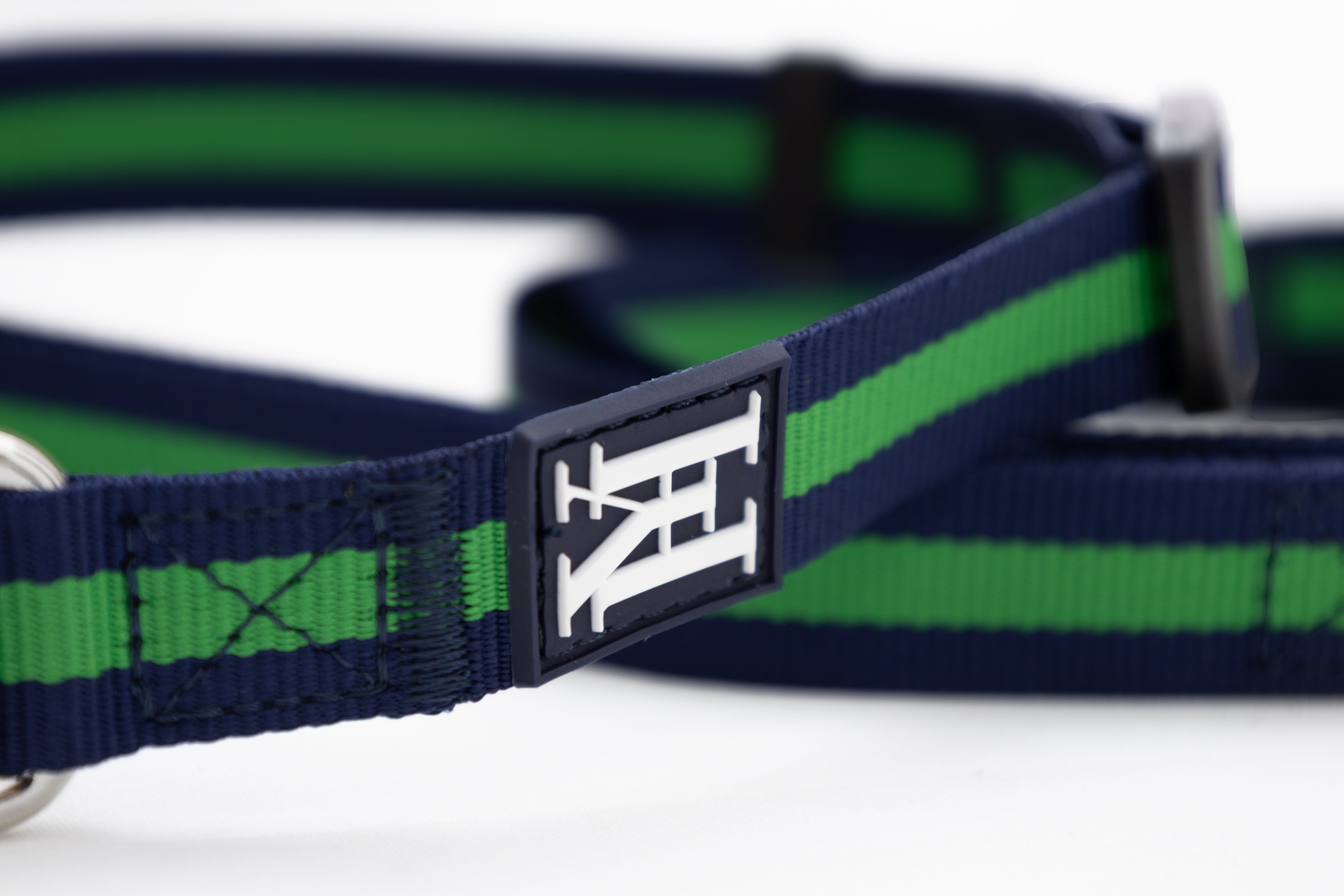 Collier et laisse Vert et Bleu marine