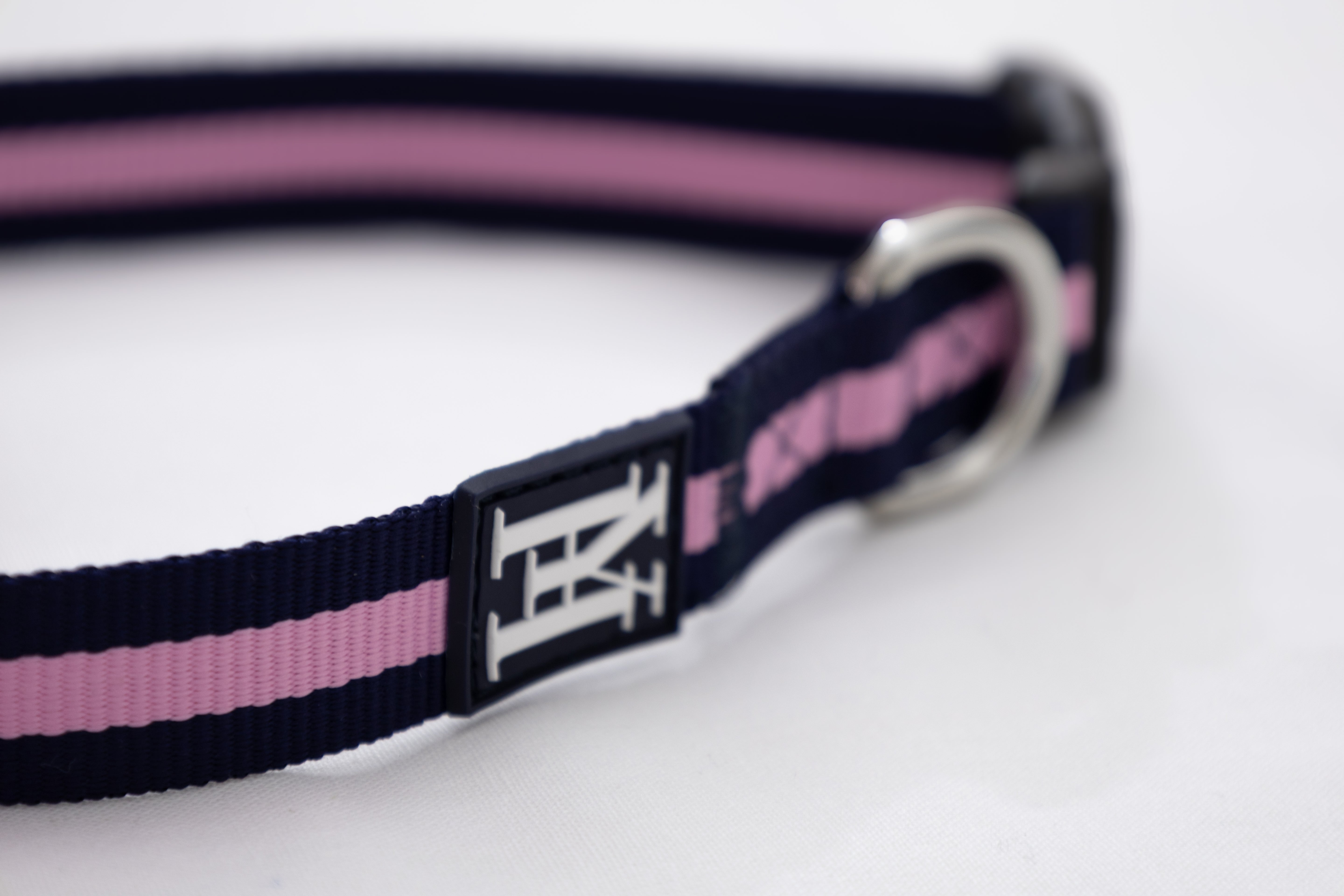 Collier et laisse Marine et rose