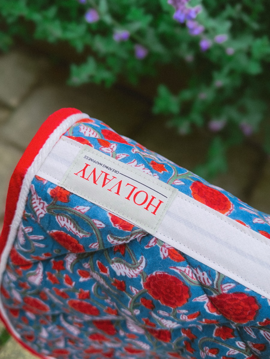 Red and blue saddle pad 6