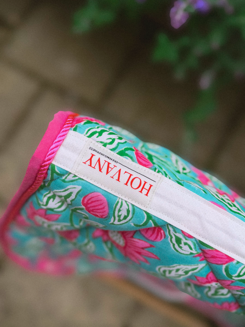 Pink and green saddle pad 17