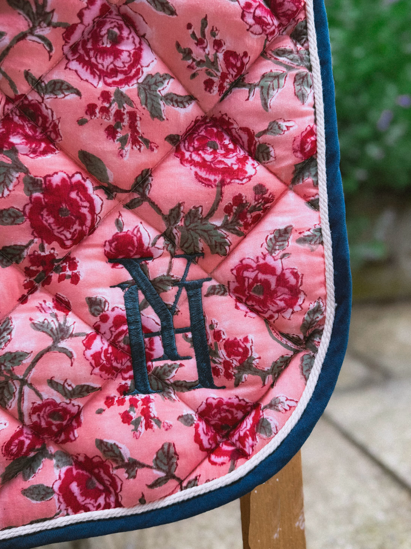 Pink and red saddle pad 16