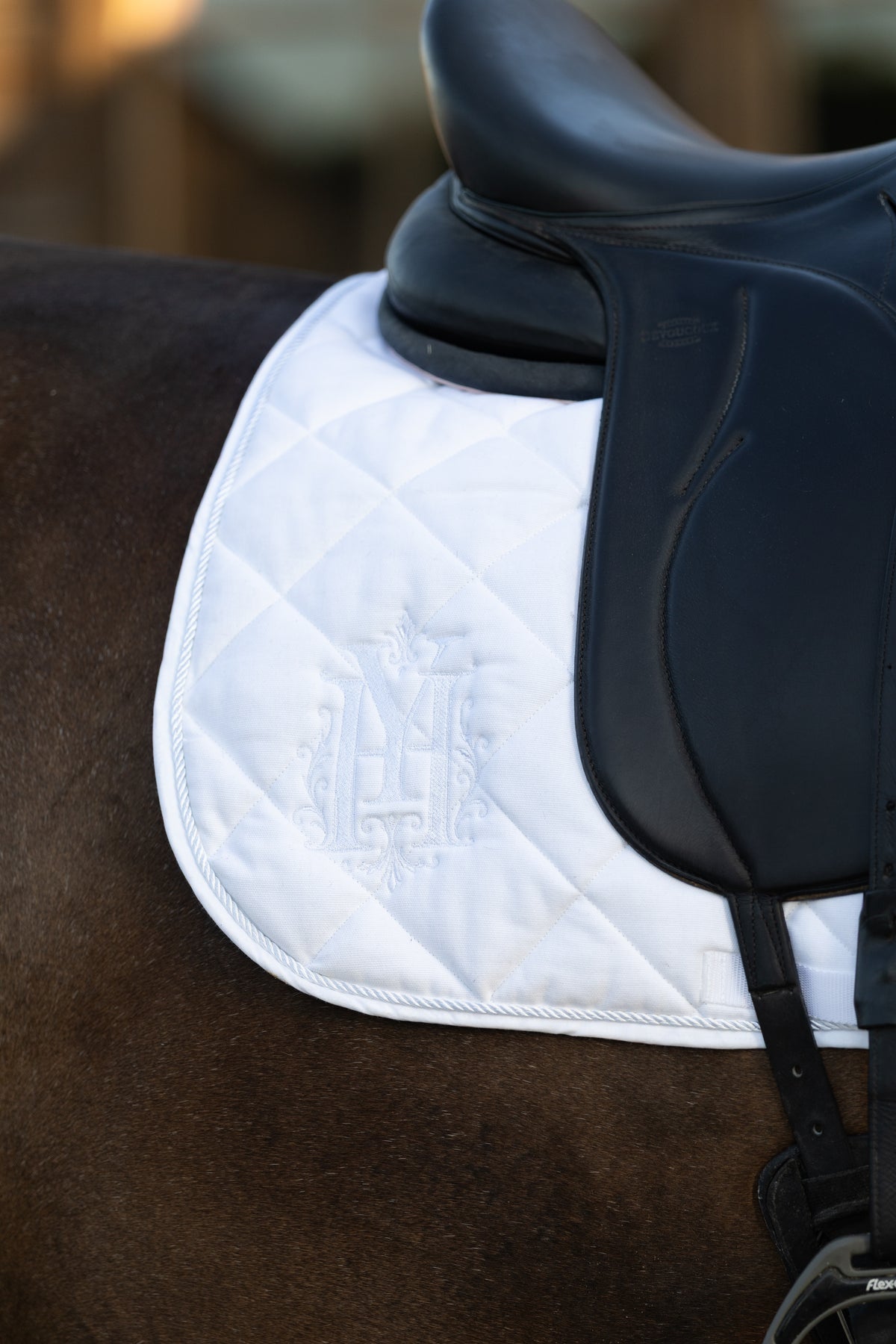 White dressage saddle pad
