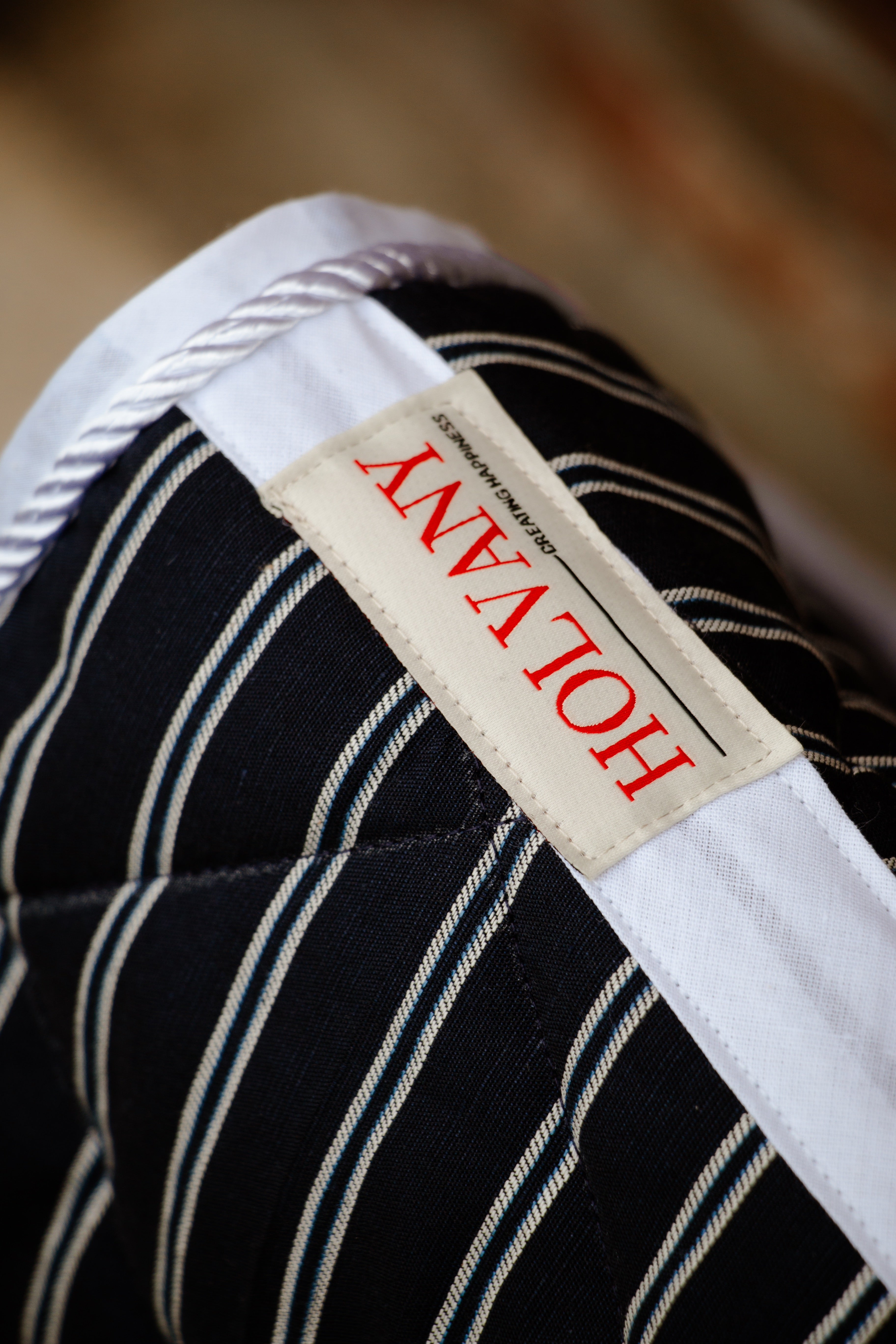 Tapis rayé marine