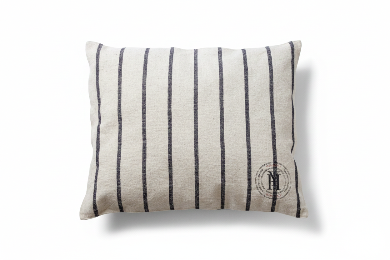 Coussin rayé noir
