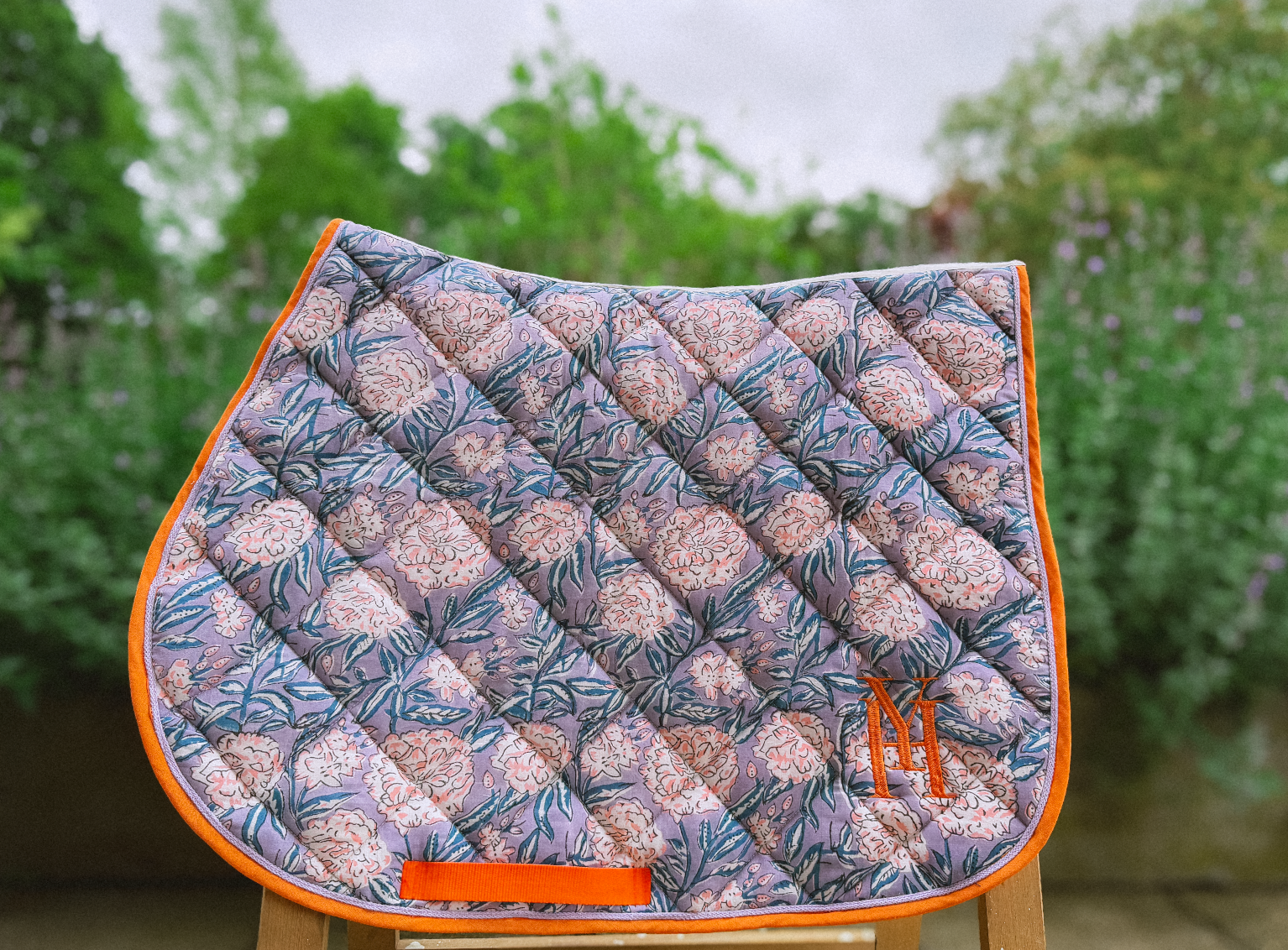 Lilac and orange saddle pad 2