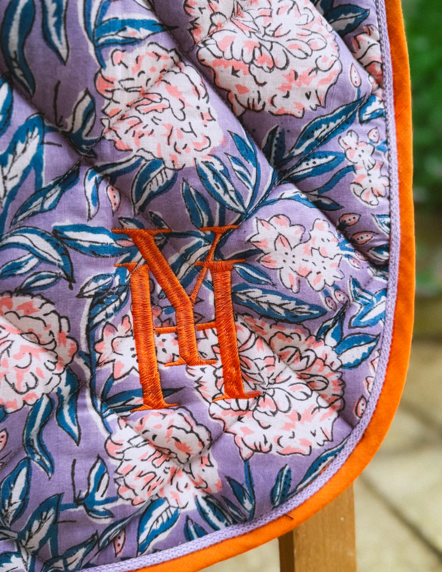 Tapis de selle lila et orange 2