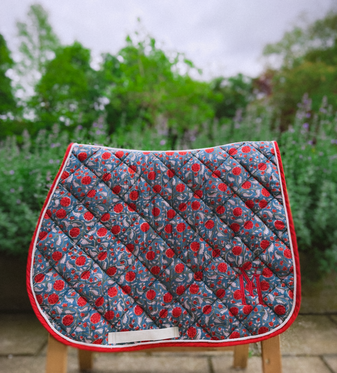 Red and blue saddle pad 6