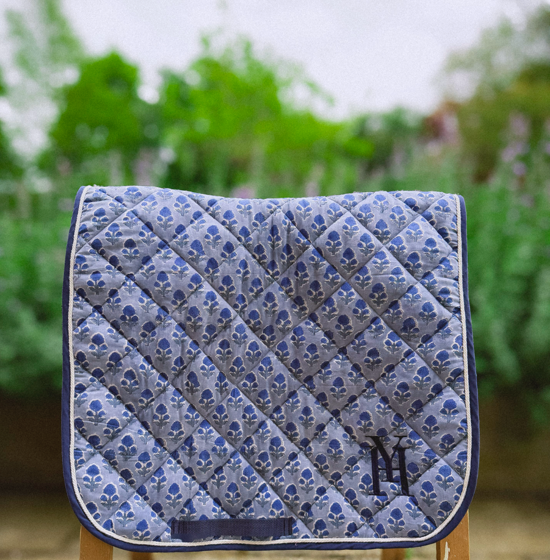 Blue flower saddle pad 39