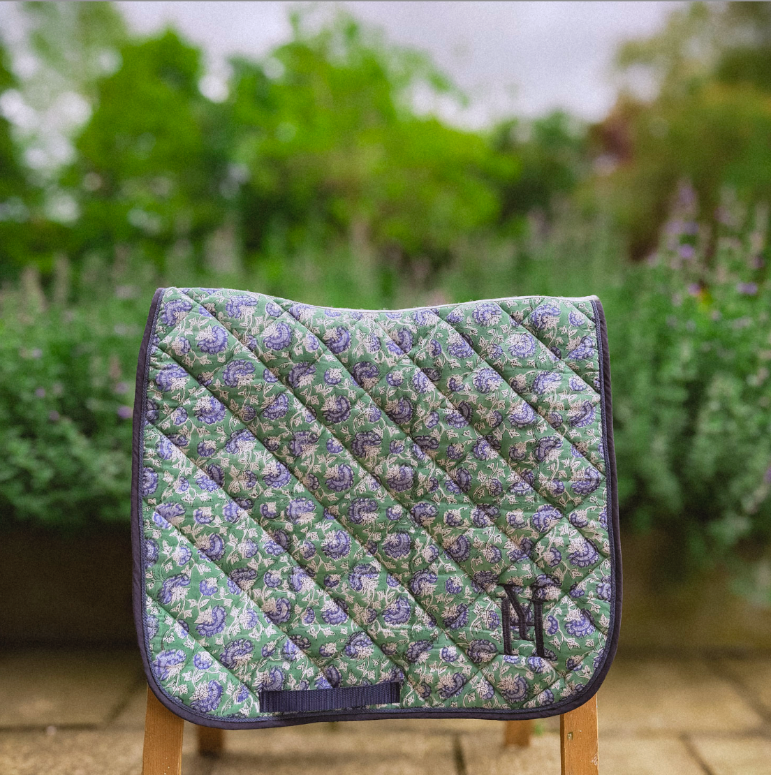 Navy and Green Saddle Pad 19
