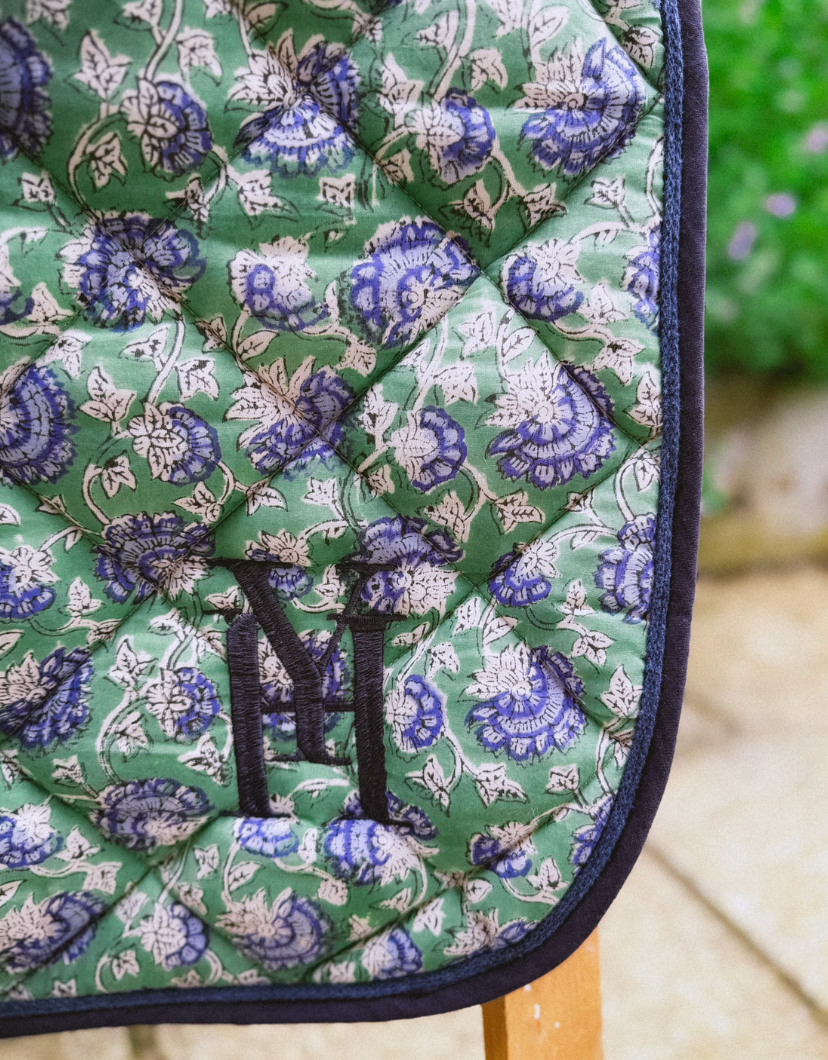 Navy and Green Saddle Pad 19