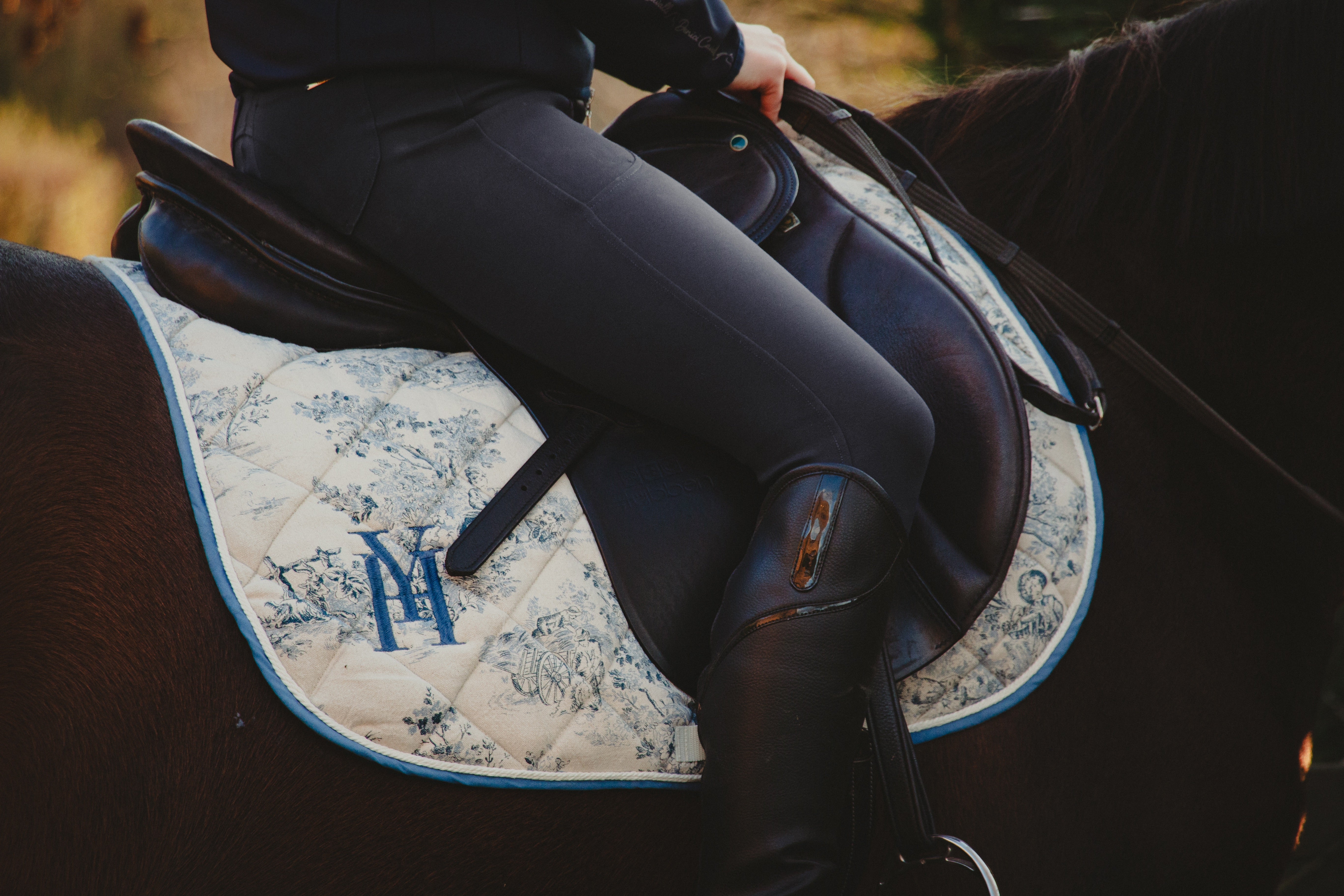 Blue Jouy jumping saddle pad 