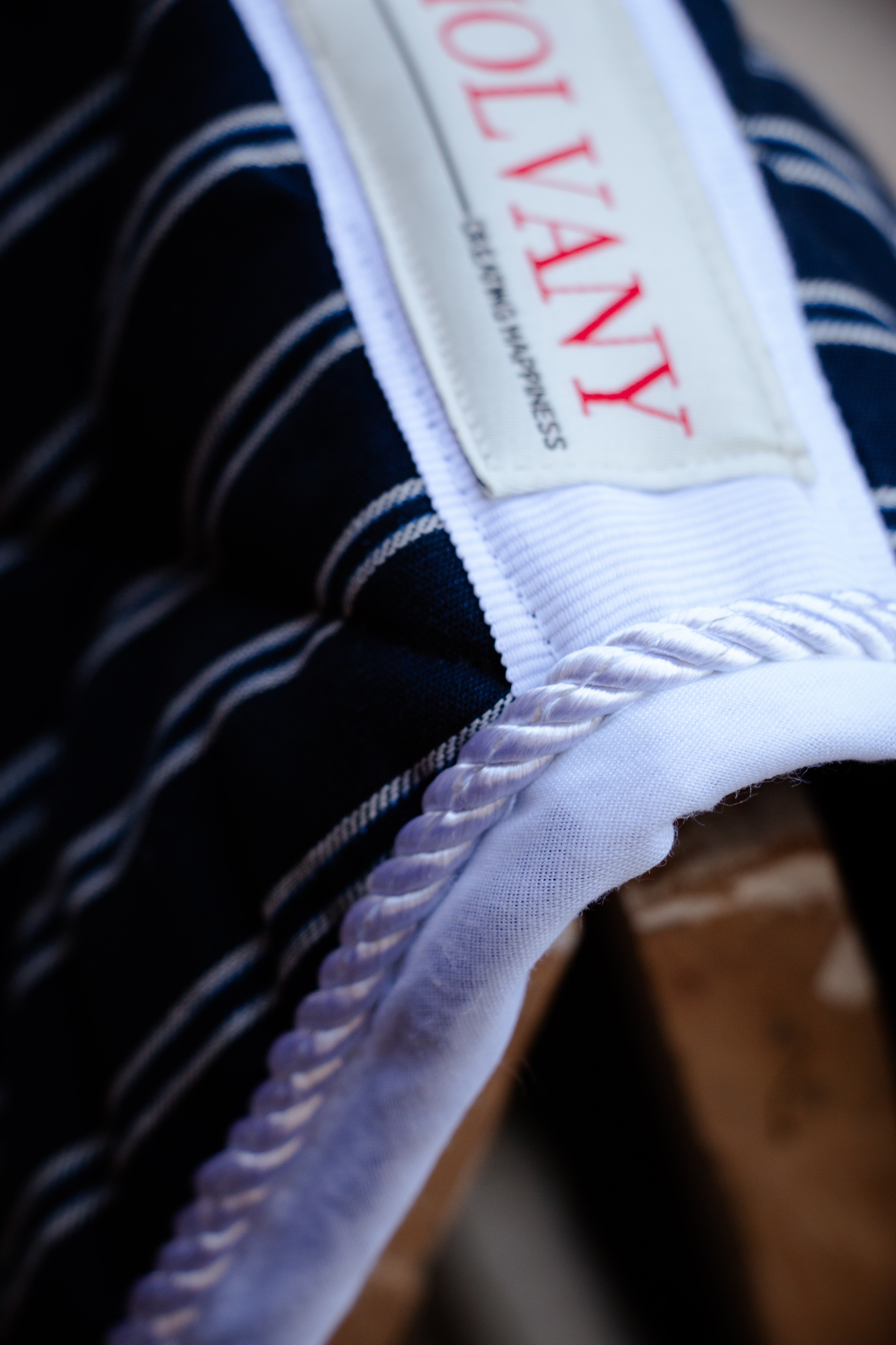 Tapis rayé marine dressage