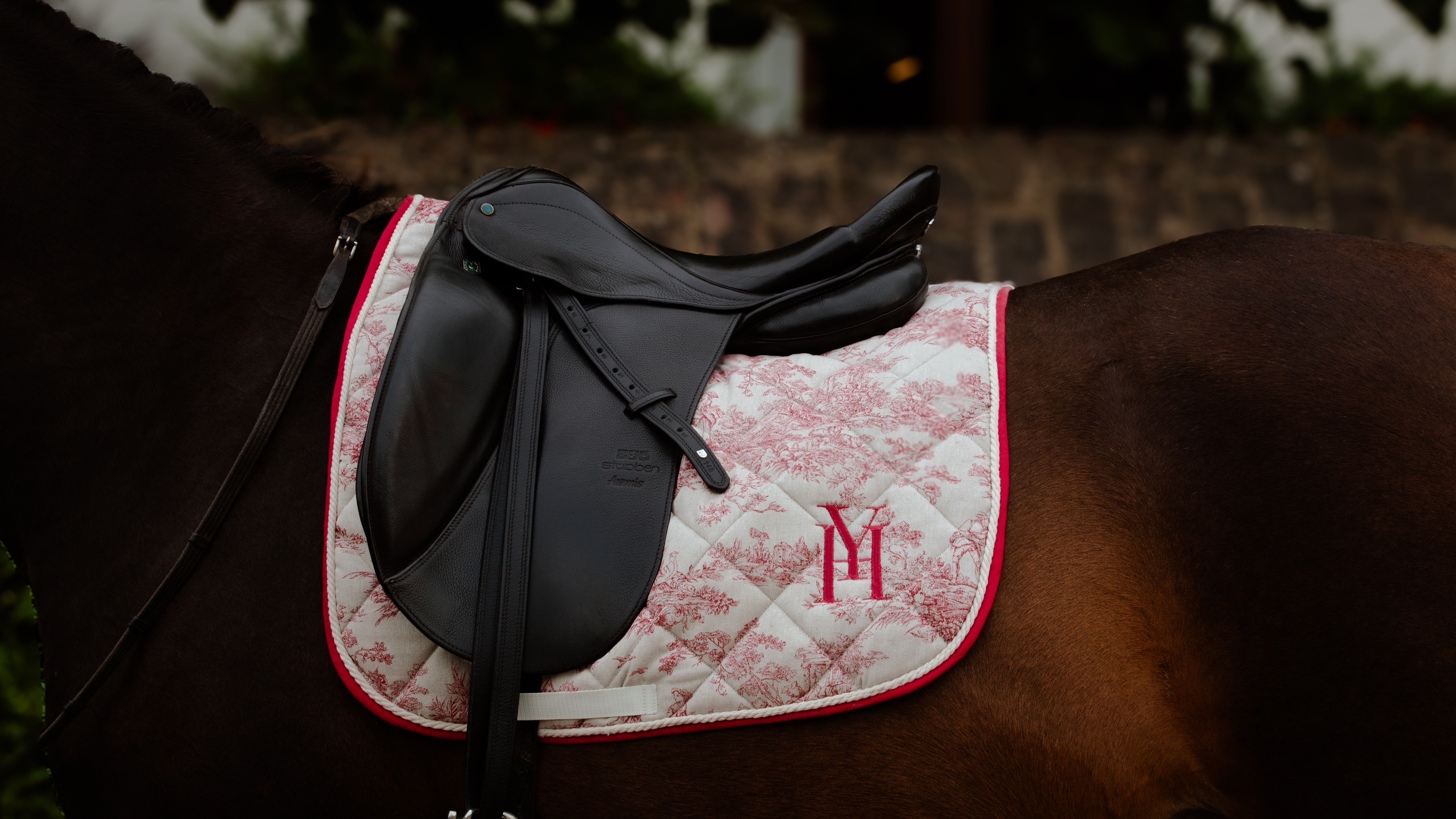 Tapis jouy rouge dressage